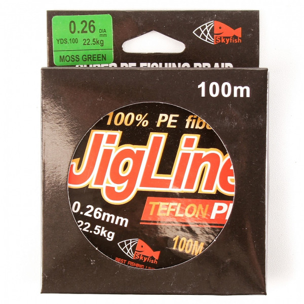 Шнур плетеный JigLine Teflon PE 0,26 мм 100 метров в Южноуральске